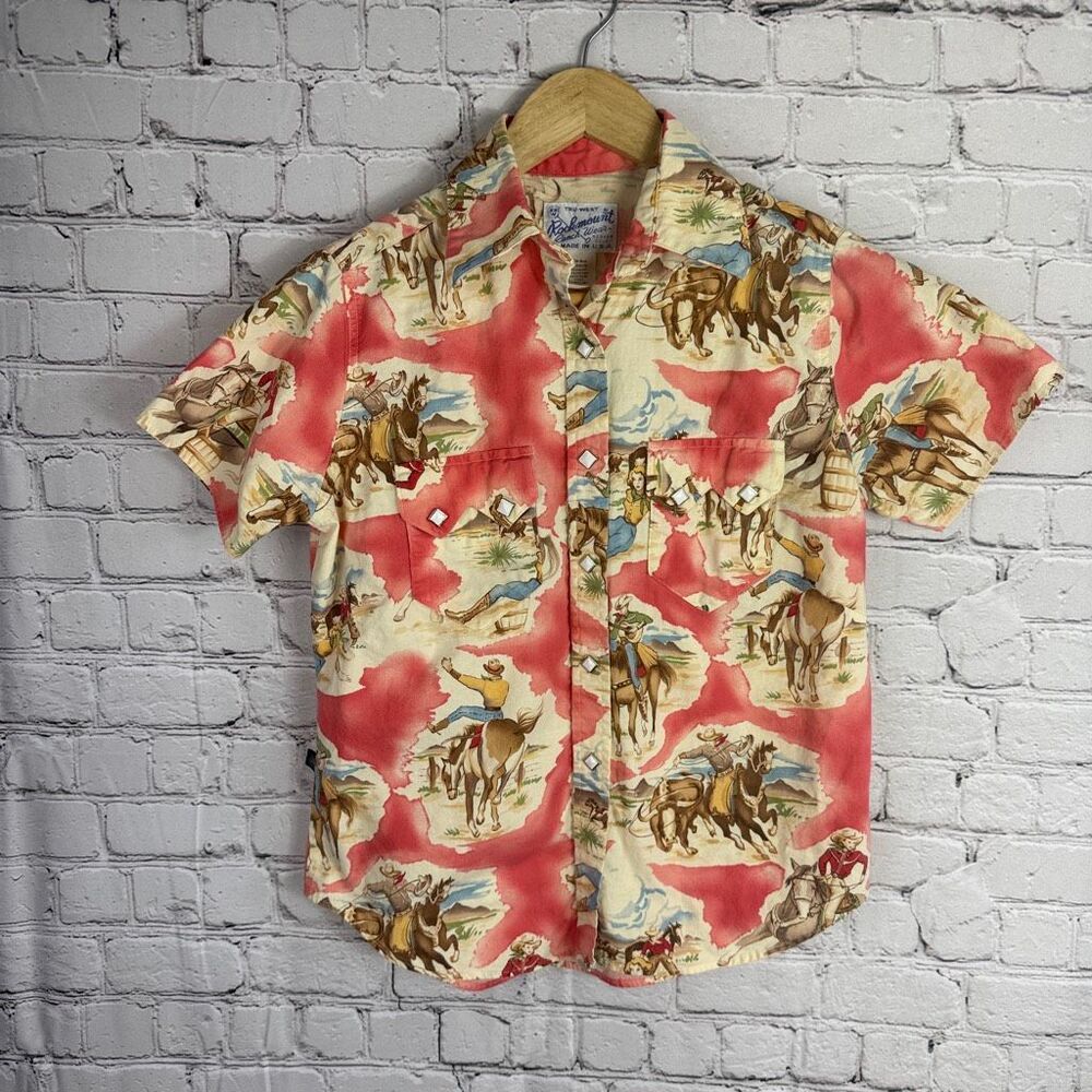 Vintage Rockmount Ranch Wear Western Aloha Shirt Womens Size M  BL